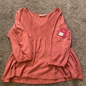 Mauve Pink V-Neck Top